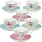 fanquare Rose Tea Cup and Saucer Set by fanquare