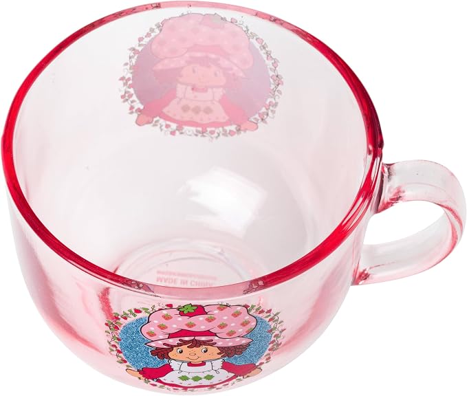 Silver Buffalo Strawberry Shortcake Glitter Wide, Glass Coffee Mug, 16oz | 0.47 - Image 3