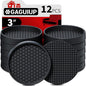 Non Slip Furniture Pads- 3"x3" Round Anti Skid Caster Cups Furniture Coasters by GAGUIUP