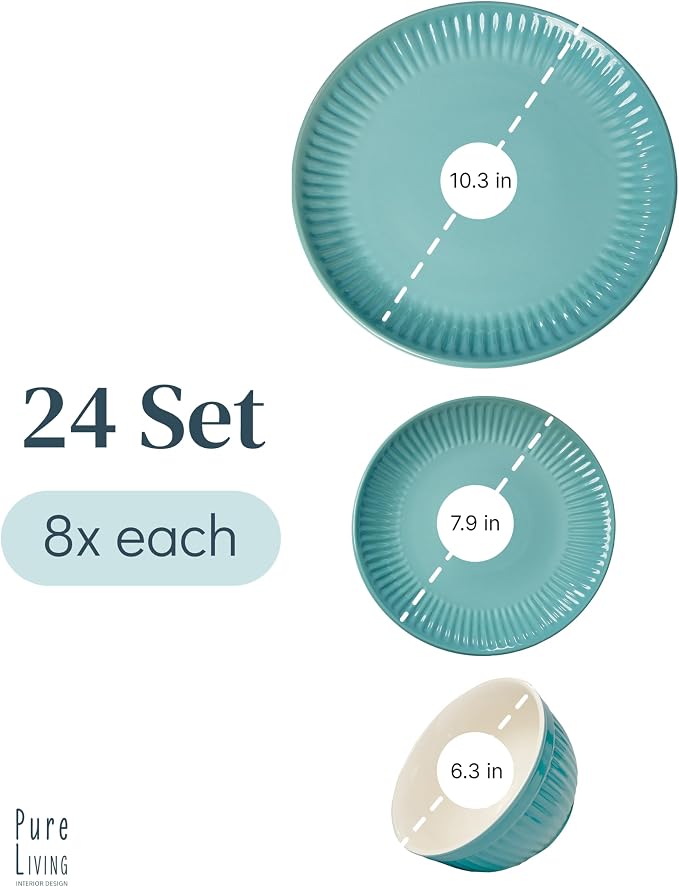 24 Piece Stoneware Dinnerware Set - Image 3