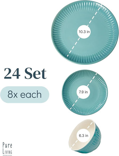24 Piece Stoneware Dinnerware Set - Image 3
