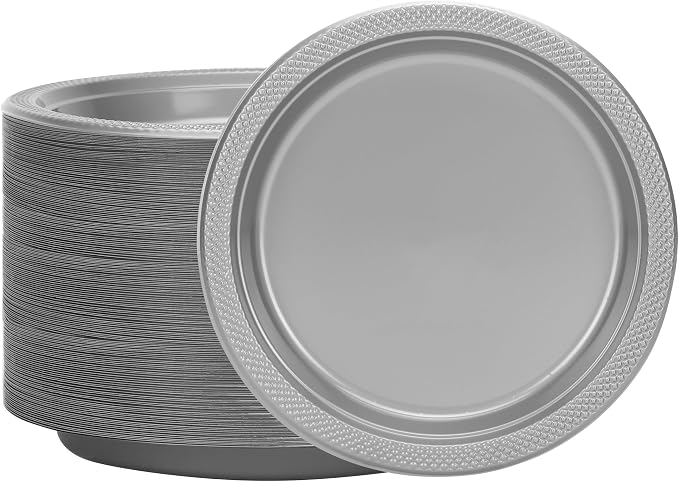 Hanna K. Signature Silver Solid Color Premium Heavy Weight Plastic Appetizer - Image 6