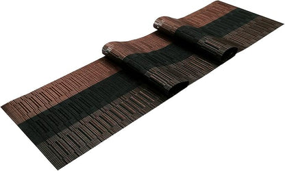 SHACOS Table Runners Woven Vinyl Table Mats 12x71 inch for Kitchen Dining Table Non Slip Washable, Ombre Coffee Black