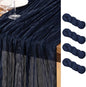 DeZerlor Navy Blue Cheesecloth Table Runners 4 Pack Christmas Runners | by DeZerlor