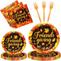 96 Pieces Friendsgiving Tableware Set Party Supplies by GistomeHome