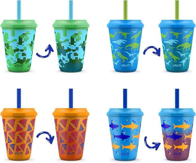 Ello 12oz Kids Plastic Reusable Color Changing Cups by Ello