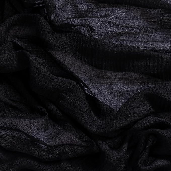 Cheesecloth Table Runner Summer Boho Wedding Shower Party Home Decor | Black - Image 6
