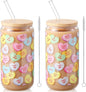 Sliner 2 Pcs Valentine's Day Cups Conversation Heart Glass Tumbler by Sliner