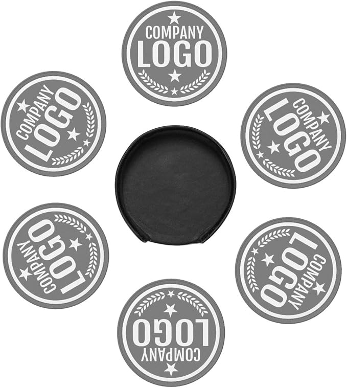 Custom Leather Coasters with Logo - Image 7