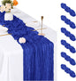 6 Pack Royal Blue Cheesecloth Table Runner, 17 x 108 inch, Semi Sheer Boho by ACSUIT