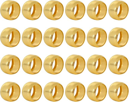 24 Pcs Gold Napkin Rings, Metal Napkin Ring Holders Set, Iron Napkin Rings with Electroplated Finish, 1.81 in, Modern Decorative Table Setting for Parties, Banquets, Dinners (24Pcs)