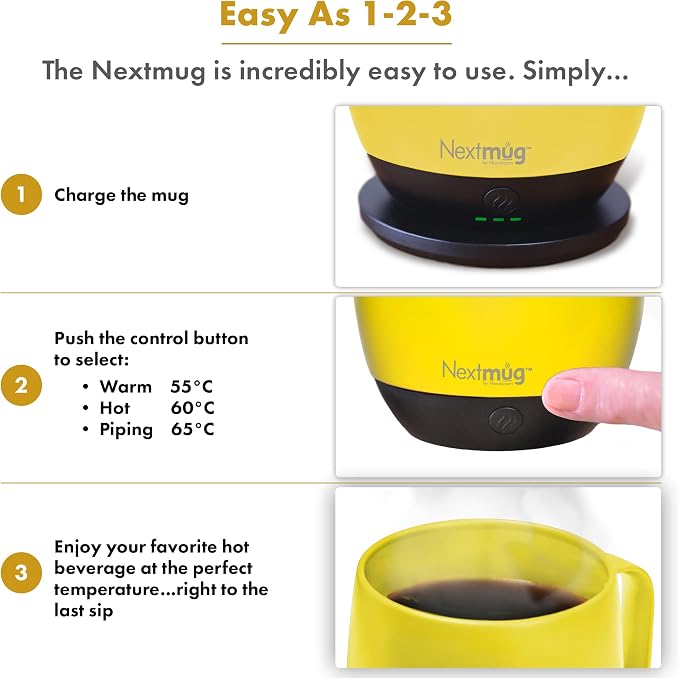 Nextmug - Temperature-Controlled, Self-Heating Coffee Mug | – No App, - Image 5