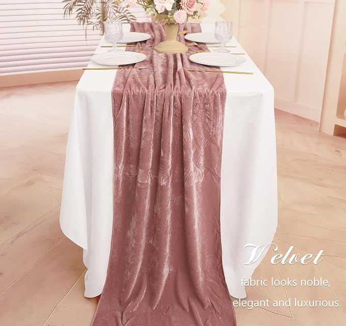 Velvet Table Runner 20 x 120 Inches 10ft Luxurious Thick Soft Velvet - Image 6