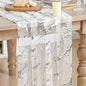 Artoid Mode Marble Pattern White Gauze Table Runner 10FT, Glitter Metallic Foil by ArtoidMode