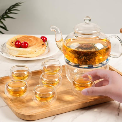 Glass Teapot Set, 27OZ/800ML Stovetop Safe Glass Tea Kettle - Image 3