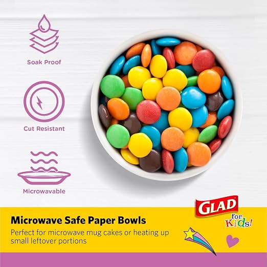 Glad for Kids Unicorns Disposable Paper Snack Bowls, 12 Oz, cut-resistant bowls - Image 3