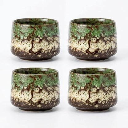 Japanese Tea Cups Set of 4pcs, 7oz/205ml Elegant Ceramic Matcha Cups by Unknown