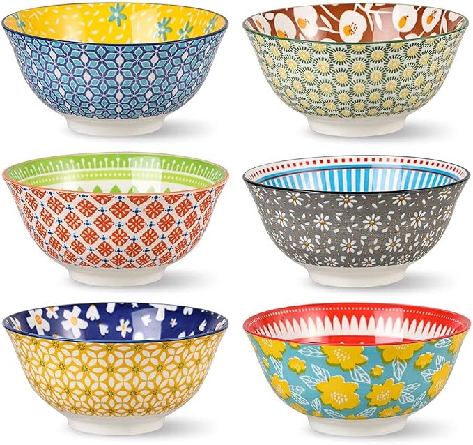 Porcelain Soup Cereal Bowls Set by Batitie