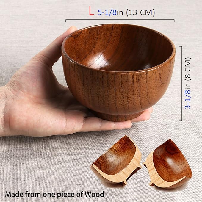 Handmade Wood Bowl, for Rice, Decoration - Image 2
