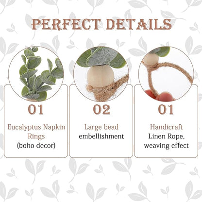 6 Pcs Rustic Farmhouse Napkin Rings - Image 4