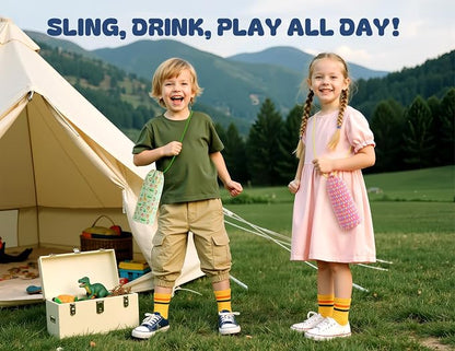 12 oz Kids Water Bottle for Girls: 2-in-1 Straw Spout Lid, Durable Straw Spout - Image 2