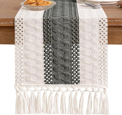 Boho Table Runner Summer Farmhouse Rustic Dining Dresser Scarf Home Decor | - Image 5