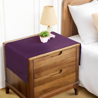 Solino Home Cotton Linen Dining Table Runner Purple Hemstitch, 14 x 60 in | - Image 4