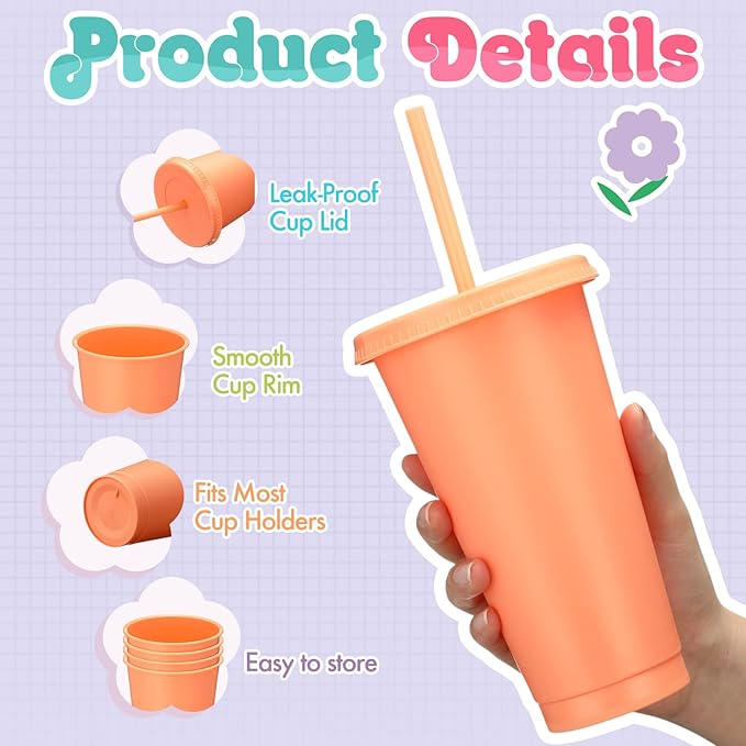 Honeydak 15 Pack Tumbler with Straw and Lid Bulk Cups - Image 2