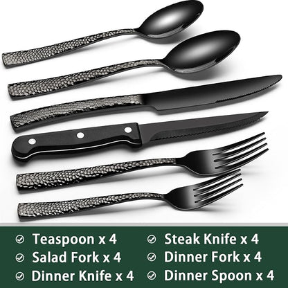 EWFEN 24-Piece Black Silverware Set - Image 2