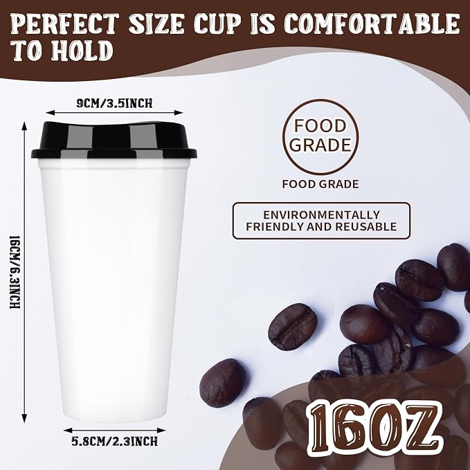 30 Pack Reusable Plastic Coffee Cups - Image 2