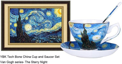 Bone China Cup &Saucer Set, 7oz- Van Gogh's Paintings - Image 2
