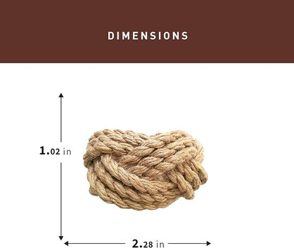 Jute Napkin Rings Set of 4 | Elegant Woven Nautical Napkin Rings | 100% Natural - Image 4