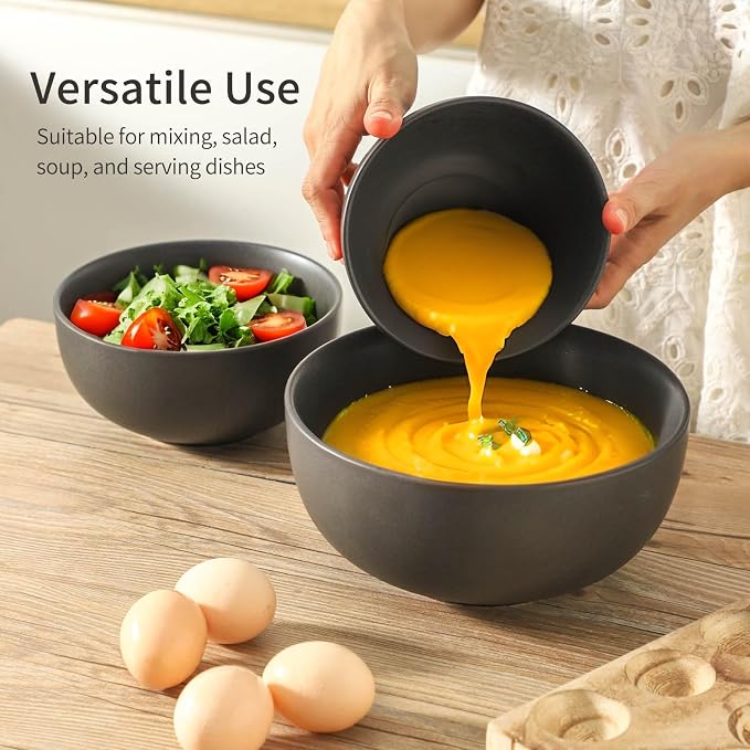 Tikoore Ceramic Mixing Bowls Set，Soup Bowls Set of 3, Stoneware Nesting Bowls - Image 7