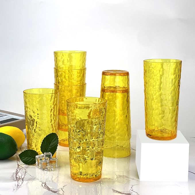 Yalin 24-Ounce Plastic Tumbler Acrylic Drinking Glasses, Reusable Plastic Cups - Image 5