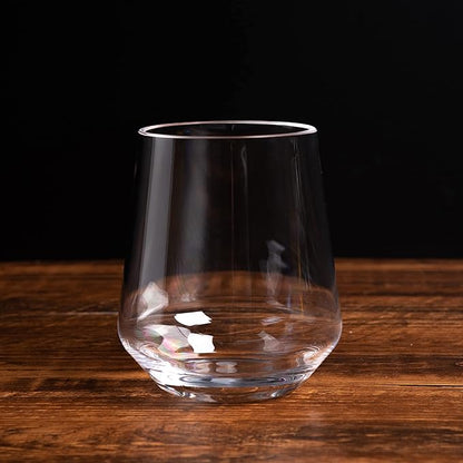 KX-WARE Unbreakable 16-ounce Acrylic Stemless Wine Glasses All Purpose Plastic Tumbler, set of 6 Clear Dishwasher Safe BPA Free Classic Style
