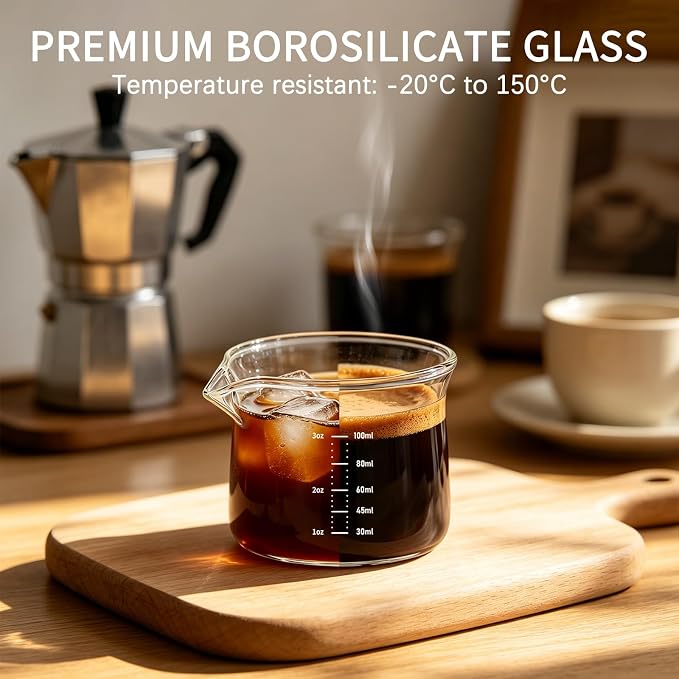 BCnmviku 3OZ Espresso Cup 100ML Shot Glass Measuring Cup, Small Clear Graduated - Image 4