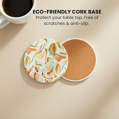 Ceramic Marble Coasters Set of 6, Absorbent Drink Coasters - Image 11