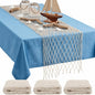 SATINIOR 3 Pcs 12 x 72'' Fishing Net Table Runner Party Decoration, Natural | by SATINIOR