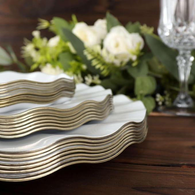 Efavormart 11" Dinner Plates – Set of 10 Plastic White Round Disposable Plates - Image 8