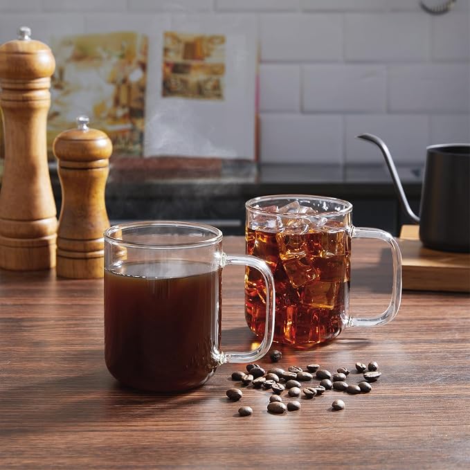 Glass Coffee Mugs, 12 oz iced coffee cups, Glass Mugs - Image 7