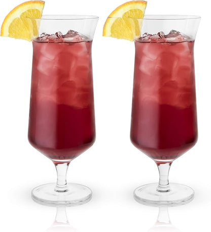 Viski Raye Hurricane Glasses, Tropical Cocktail Glass, Crystal Glasses Gift set - Image 5