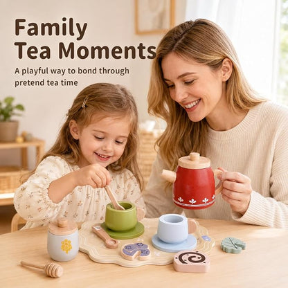 Wooden Red Tea Set Toys - Image 5