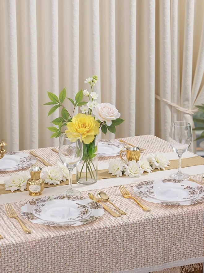 20PCS Brown Plastic Plates - Image 3
