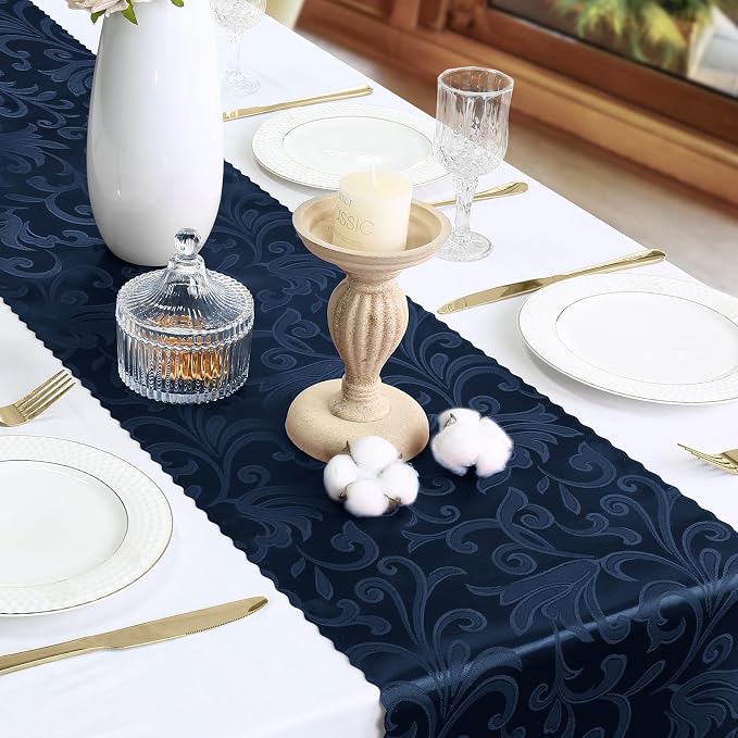 Damask Satin Table Runner, 12 x 108 Inch, 6 Pack | Bright Smooth Damask - Image 4