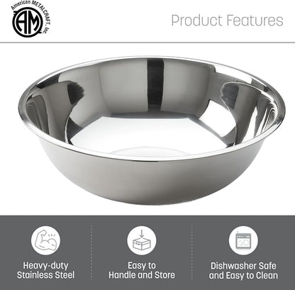American METALCRAFT, Inc. SSB400 Stainless Steel Mixing Bowl, 10.5' Diameter - Image 3