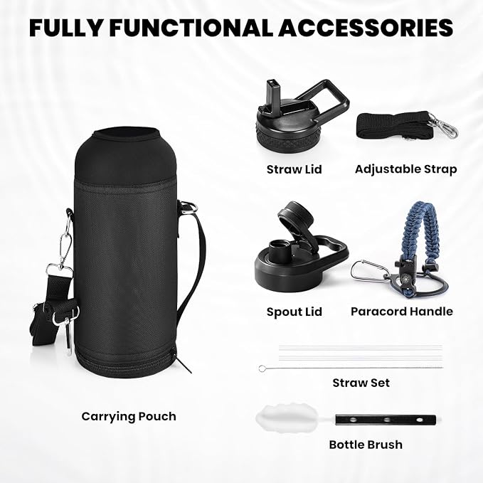 RAYMYLO Insulated Water Bottle 40 oz, Triple Wall Vacuum Stainless Steel | - Image 7