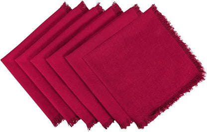 DII Everyday Collection, Fringed Solid Tabletop, Napkin Set, 6 Piece by DII