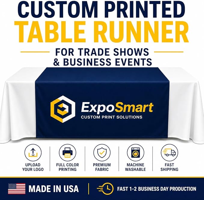 Custom Table Runner with Business Logo, Ships Next Day, Made in USA - Image 2