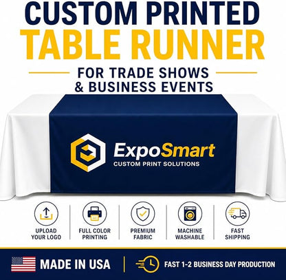 Custom Table Runner with Business Logo, Ships Next Day, Made in USA - Image 2