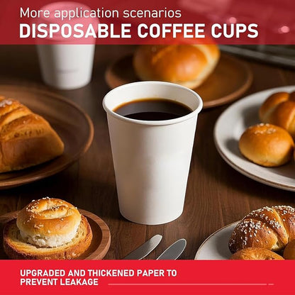12 oz 500 Pack Paper Coffee Cups, Hot Disposable Paper Cups, Thickened - Image 6
